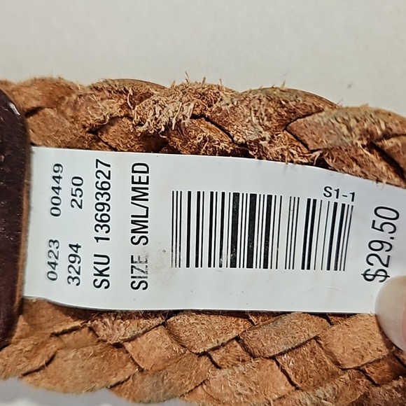 American Eagle Outfitters Women's Boho Braided Genuine Leather Belt Size S/M - Picture 7 of 8